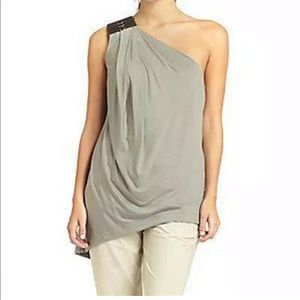 KAUFMANFRANCO one shoulder tunic top XS leather